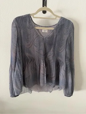 Aritzia Wilfred Daydreamer Blouse Dusky Granite Blue thumbnail 4