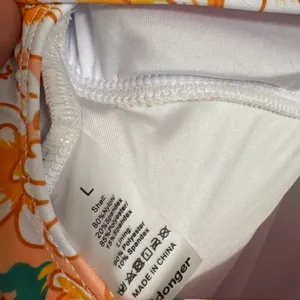 Aidonger‎ Orange Green Floral Ruched One Piece Swimsuit Large NWT thumbnail 6