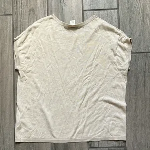 H&M Cream Short Sleeve Women's Tee thumbnail 4