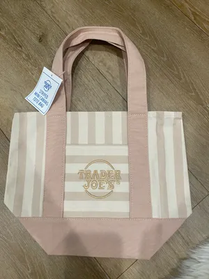 Trader Joe’s Bag Tan Summer Pink thumbnail 1