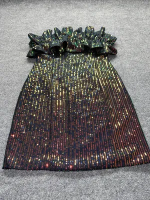 Allison & Kelly Sequin Ruffle Strapless Mini Dress thumbnail 3
