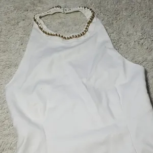 Zara halter top chain neck fitted dress sz Small thumbnail 1