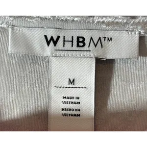 White House Black Market Size M Silver Floral Embossed Long Sleeve Top WHBM thumbnail 3