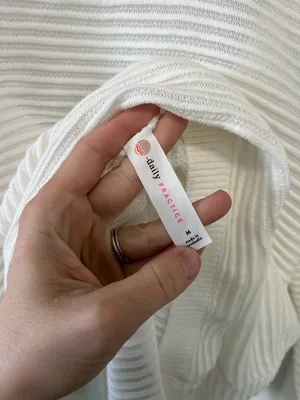 Daily Practice White Ribbed Pullover Sweater thumbnail 7