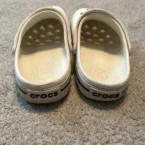 Crocs Crocband Clogs White Black Stripe Sporty‎ Slip On Shoes Womens 8 Mens 6 thumbnail 6