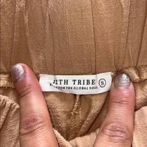 12th Tribe Tan High Waist Shorts with Elastic‎ Waistband thumbnail 2