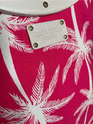 Kate Spade Vintage Hot Pink Monkey Palm Tote Bag w Oval Handles Noel Dot Stamped thumbnail 8