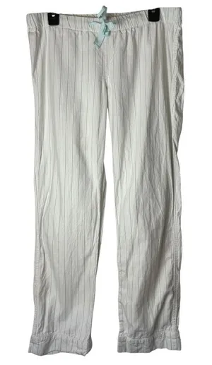 J Crew‎ Pajama Pants Women Small White Striped Cotton Lounge Sleepwear Preppy thumbnail 1