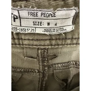 Free People Corduroy Motto Zippers Olive Green Ankle Pants Jeans size 4 thumbnail 3