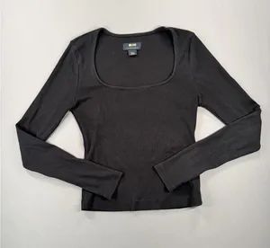 Maeve by Anthropologie | Small | Black Long-Sleeve Scoop-Neck Top thumbnail 1