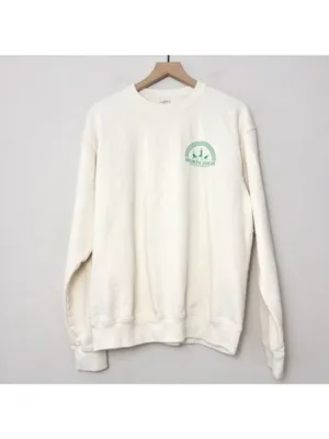 NEW Sporty & Rich Fitness Group Crewneck Sweatshirt M Off White Fleece Oversized thumbnail 7
