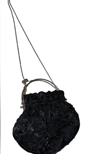 Beaded clutch purse with shoulder chain vintage thumbnail 1