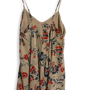 Olivaceous Elegant Floral Tan Flowy Mini Dress Sz M thumbnail 3