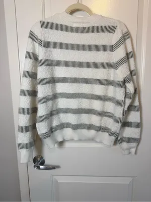 Absolutely Cream and Olive Striped Crewneck Sweater thumbnail 5
