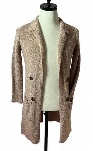 Active USA‎ Knit Cardigan Sweater Small Duster Open Front Coat Jacket thumbnail 1