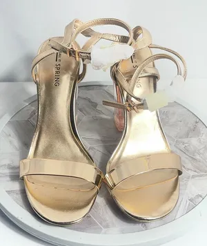Call It Spring Gold Ankle Strap Block Heel Sandals Size 6 With Box thumbnail 1