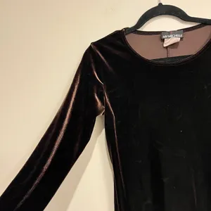 VTG Y2K Velvet Dress‎ Long Sleeve Mini Brown My Michelle Small Goblincore Fairy thumbnail 3