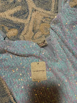 Free People Blue sparkly bodysuit thumbnail 2