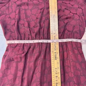 Banana Republic Floral Midi Dress L Tiered 3/4 Sleeve Dark Romantic Whimsigoth thumbnail 9