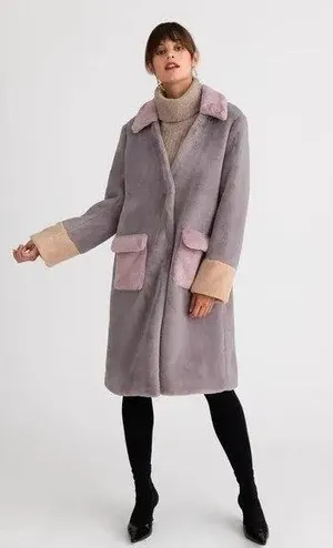 ASOS NWT Petite Studio Helena Faux Fur Coat thumbnail 1