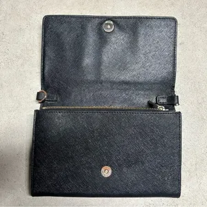 Tory Burch Purse Bag Crossbody Black Robinson Leather Wallet Vintage NO CHAIN** thumbnail 4