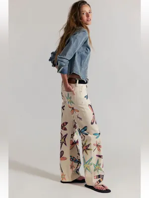 Free People Tennessee Low Rise Illusion Jeans- Dragonfly- size 28 thumbnail 2