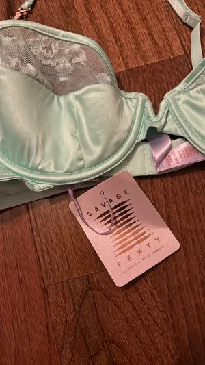 NWT Savage x Fenty Strap Up Lace Plunge Bra - teal thumbnail 5