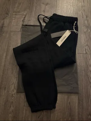 Essential Xs black cuffed sweatpants thumbnail 1