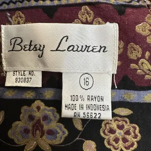 Vtg Betsy Lauren Maxi Dress 16 Sleeveless Boho Cottagecore Prairie Western Boho thumbnail 2