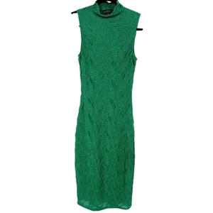 House of Harlow Green Textured Mock Neck Sleeveless Bodycon Midi Dress Size XS thumbnail 5