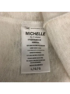 Michelle By Comune White Sheer Long Sleeve Lightweight Top Womens Size L thumbnail 4