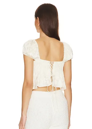 For Love & Lemons Cream Opal Lace Blouse thumbnail 3