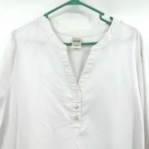 Blair size‎ XL white v neck dress large eyelet detail at cuffs and lower hem thumbnail 3
