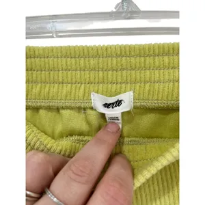 Aerie Yellow Velvet Flare Lounge‎ Pants Y2K Retro Wide Leg Sz S thumbnail 6