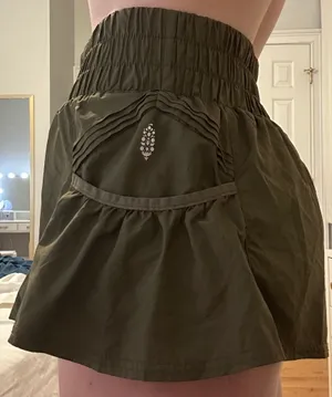 Free People Movement Olive Green Get Your Flirt On Shorts thumbnail 3