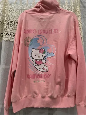 New Hello Kitty Peach Hoodie Sweatshirt Women SIZE M thumbnail 4