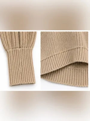 Aerie Beige Batwing Dolman Sweater Oversized High Low Knit Size S thumbnail 5