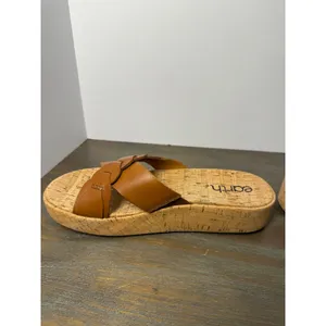 Earth Scotti‎ Leather Platform Slide Sandals Cork Comfort Size 9 NWT thumbnail 5