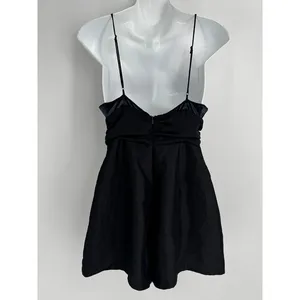 Free People Skylie‎ Saylor Romper Size 4 Black Velvet V Neck Sleeveless Playsuit thumbnail 5