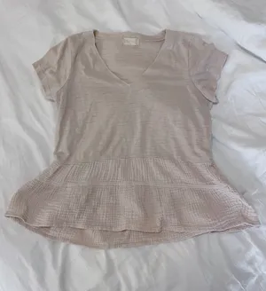 Altar’d State Beige Babydoll V-neck Top Size S thumbnail 1