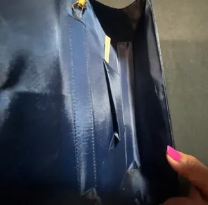 La Regale Blue Iridescent Beaded Satin Evening Clutch Bag with Chain thumbnail 6