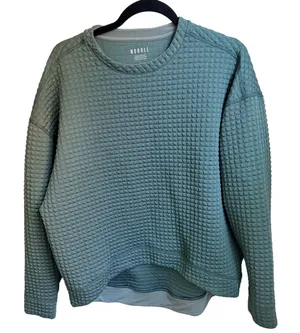 NoBull quilted/waffle pullover sweatshirt green size large thumbnail 1
