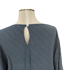 Faithfull the Brand Vinci Tie-Front Dress Cut Out Striped‎ Navy Blue Size US 6 thumbnail 11