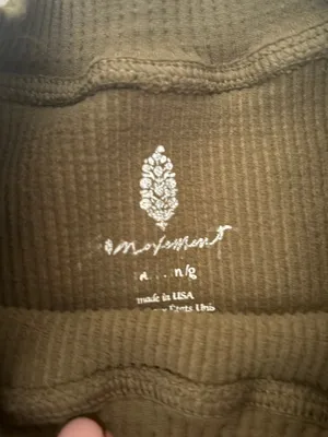 Free People Olive Green Ribbed Crop Tank Top thumbnail 4