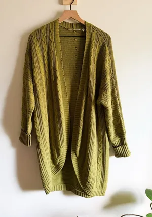 Soft Surroundings Chunky Braided Back Long Cardigan Size XL thumbnail 1