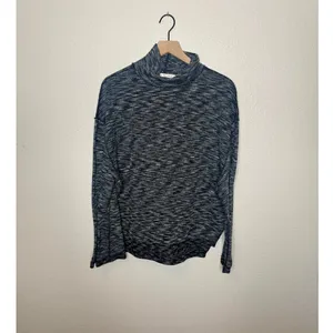 WE THE FREE PEOPLE Women's L SUNNY DAYS Mock Neck Thermal Long Sleeve Top Black thumbnail 6