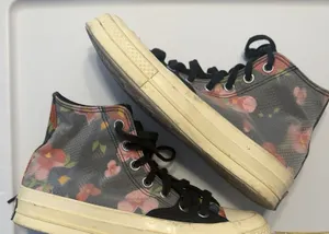 Converse Womens Chuck Taylor All-Star Sz 7.5 Floral Black Sneakers Shoes Casual thumbnail 1