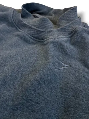 Gymshark Rest Day Sweats Cropped Mock Neck Pullover Sweatshirt Teal Blue XS thumbnail 2