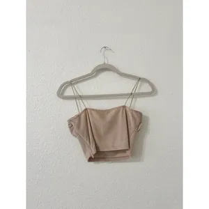 Princess Polly Pia Beige Ruched Crop Cami Top NWT Size US 6 thumbnail 3