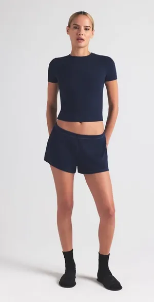 Skims Cotton rib loose short Color navy thumbnail 1